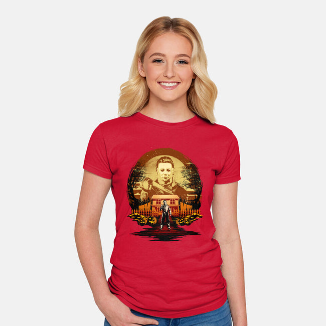 Attack Of Michael Myers-Womens-Fitted-Tee-hypertwenty