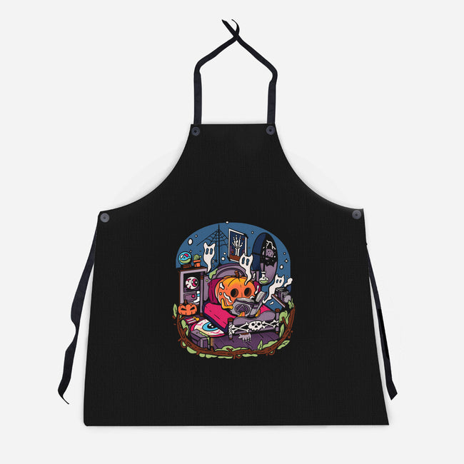 Halloween In Solitude-Unisex-Kitchen-Apron-MULOPOPS