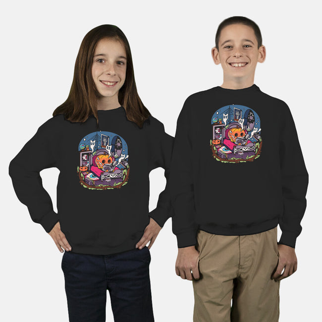 Halloween In Solitude-Youth-Crew Neck-Sweatshirt-MULOPOPS