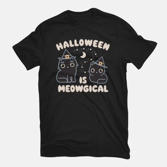 Halloween Is Meowgical-Mens-Basic-Tee-Weird & Punderful