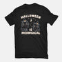 Halloween Is Meowgical-Mens-Basic-Tee-Weird & Punderful