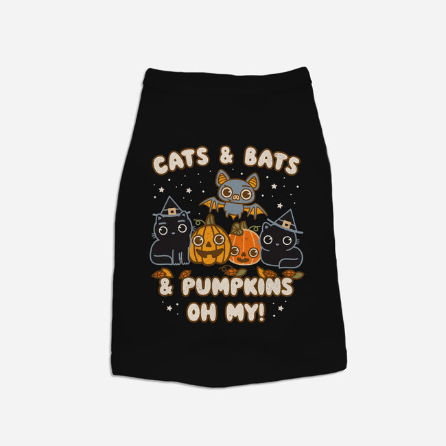 Cats Bats Pumpkins Oh My-Cat-Basic-Pet Tank-Weird & Punderful