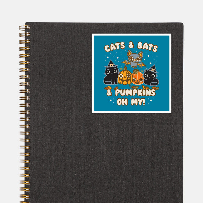 Cats Bats Pumpkins Oh My-None-Glossy-Sticker-Weird & Punderful