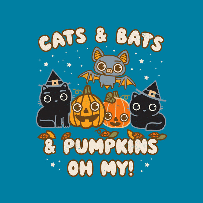 Cats Bats Pumpkins Oh My-Womens-Fitted-Tee-Weird & Punderful