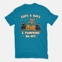 Cats Bats Pumpkins Oh My-Womens-Fitted-Tee-Weird & Punderful