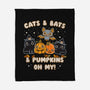 Cats Bats Pumpkins Oh My-None-Fleece-Blanket-Weird & Punderful