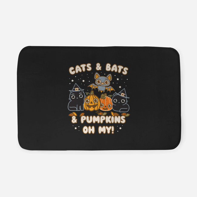 Cats Bats Pumpkins Oh My-None-Memory Foam-Bath Mat-Weird & Punderful