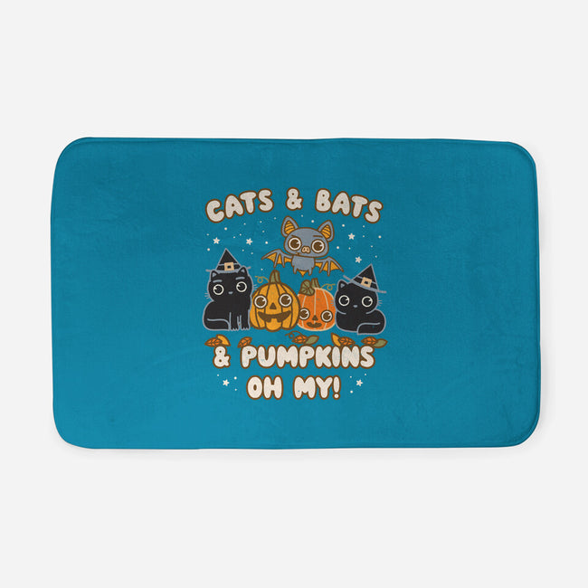 Cats Bats Pumpkins Oh My-None-Memory Foam-Bath Mat-Weird & Punderful