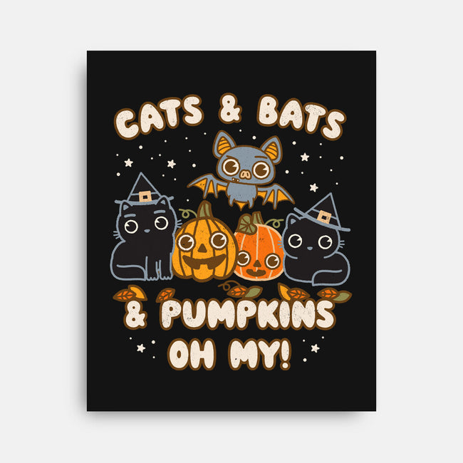 Cats Bats Pumpkins Oh My-None-Stretched-Canvas-Weird & Punderful