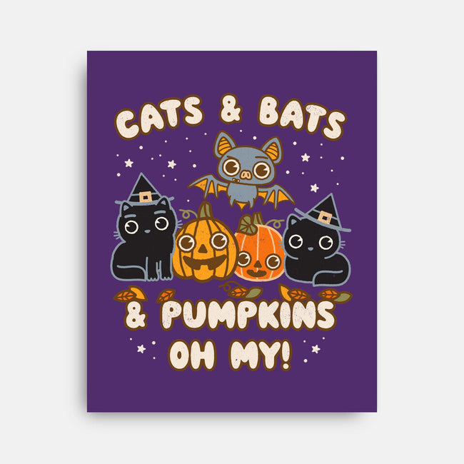 Cats Bats Pumpkins Oh My-None-Stretched-Canvas-Weird & Punderful