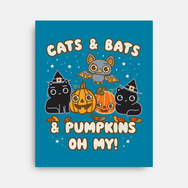 Cats Bats Pumpkins Oh My-None-Stretched-Canvas-Weird & Punderful