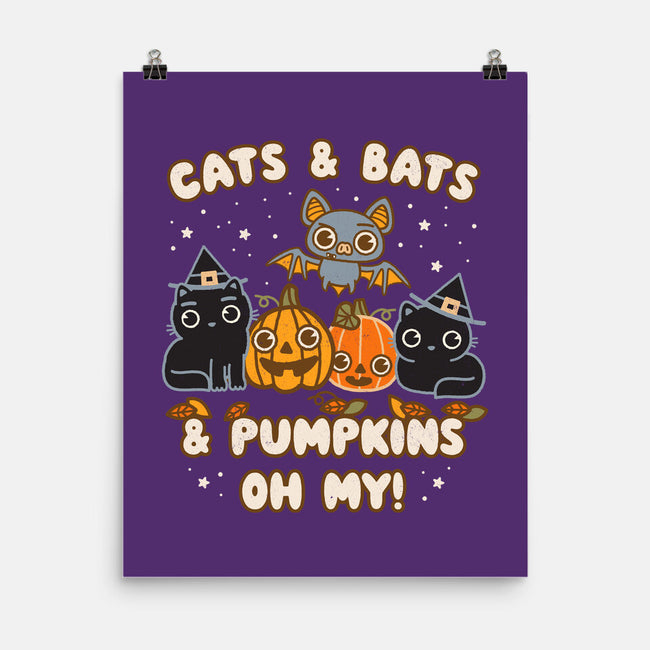 Cats Bats Pumpkins Oh My-None-Matte-Poster-Weird & Punderful