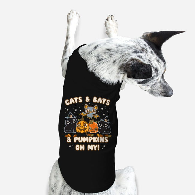 Cats Bats Pumpkins Oh My-Dog-Basic-Pet Tank-Weird & Punderful