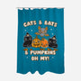 Cats Bats Pumpkins Oh My-None-Polyester-Shower Curtain-Weird & Punderful