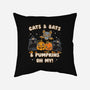 Cats Bats Pumpkins Oh My-None-Removable Cover w Insert-Throw Pillow-Weird & Punderful