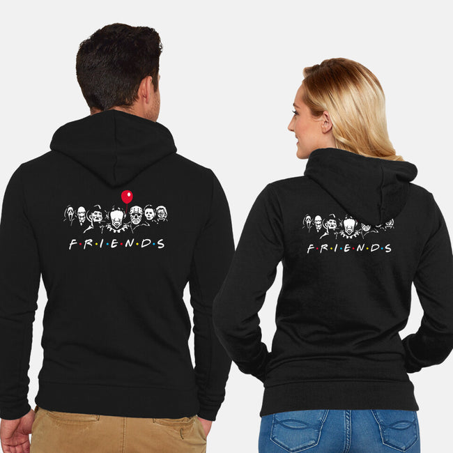 Horror Friends-Unisex-Zip-Up-Sweatshirt-MaxoArt