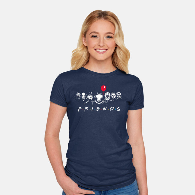 Horror Friends-Womens-Fitted-Tee-MaxoArt