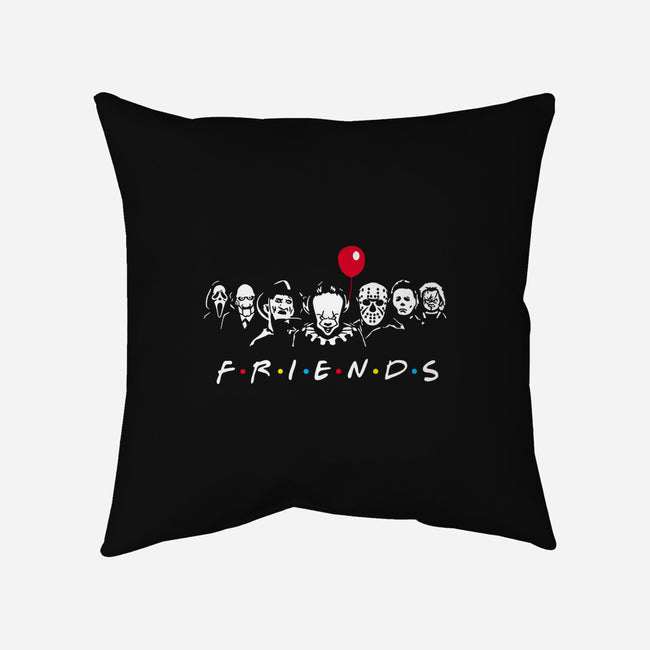 Horror Friends-None-Removable Cover-Throw Pillow-MaxoArt