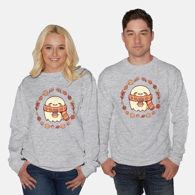 Ghostly Fall Vibes-Unisex-Crew Neck-Sweatshirt-TechraNova