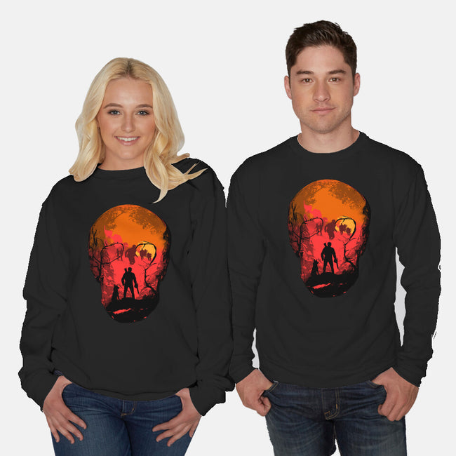 Evil Dead Fight-Unisex-Crew Neck-Sweatshirt-heydale