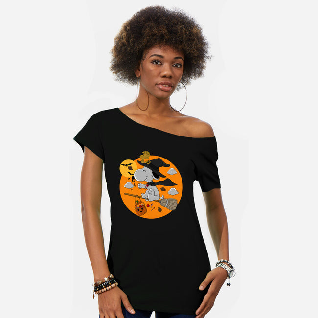 Peanuts Witch-Womens-Off Shoulder-Tee-Tri haryadi