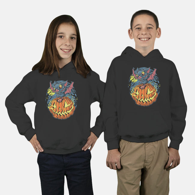 Spooky Night Bat-Youth-Pullover-Sweatshirt-Betmac