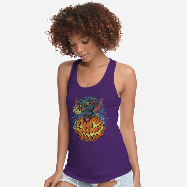 Spooky Night Bat-Womens-Racerback-Tank-Betmac