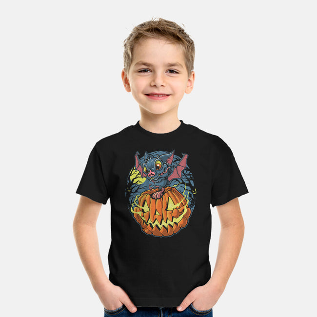 Spooky Night Bat-Youth-Basic-Tee-Betmac