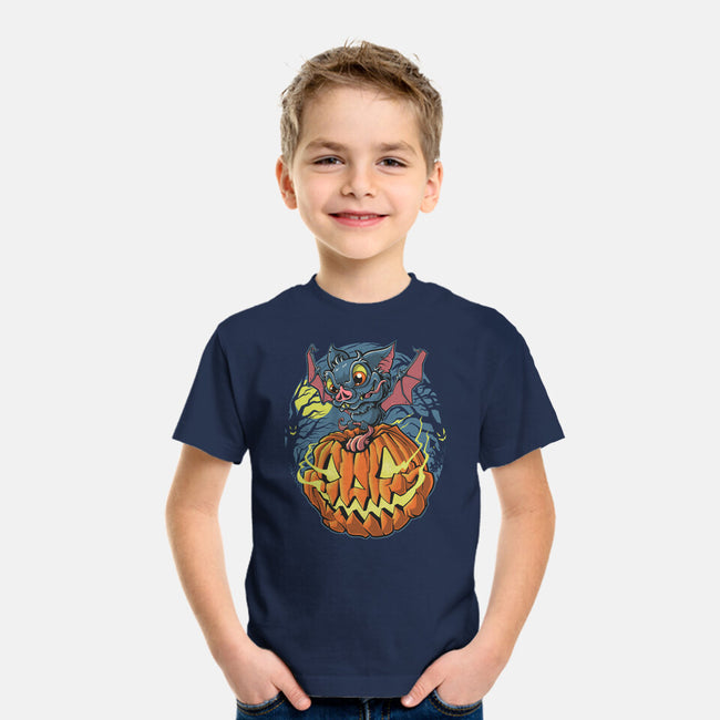 Spooky Night Bat-Youth-Basic-Tee-Betmac