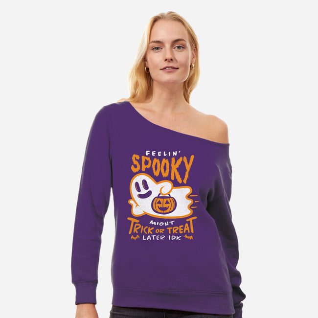 Might Trick Or Treat Later-Womens-Off Shoulder-Sweatshirt-RyanAstle