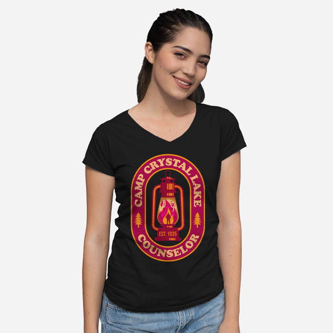 Camp Crystal Lake Counselor-Womens-V-Neck-Tee-sachpica