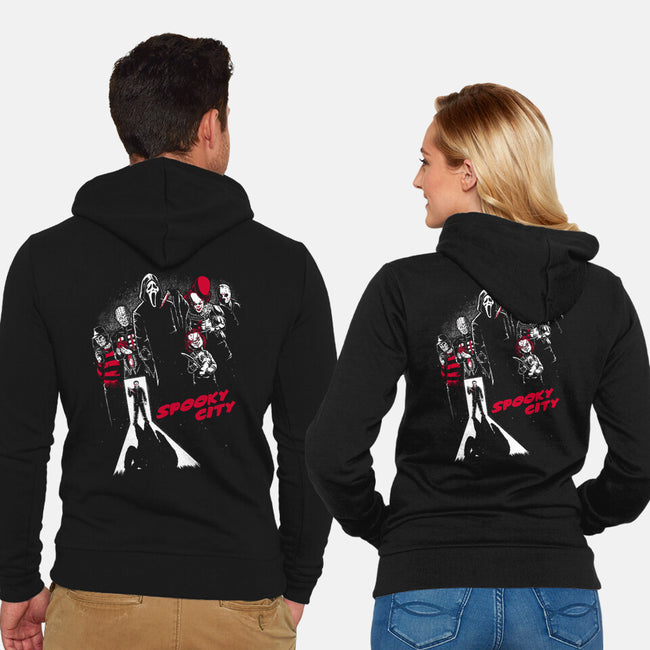 Spooky City-Unisex-Zip-Up-Sweatshirt-Studio Mootant