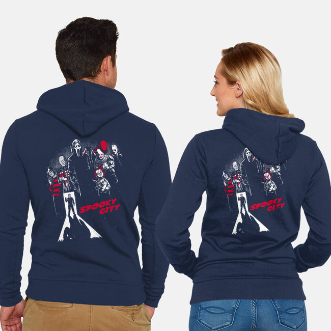 Spooky City-Unisex-Zip-Up-Sweatshirt-Studio Mootant