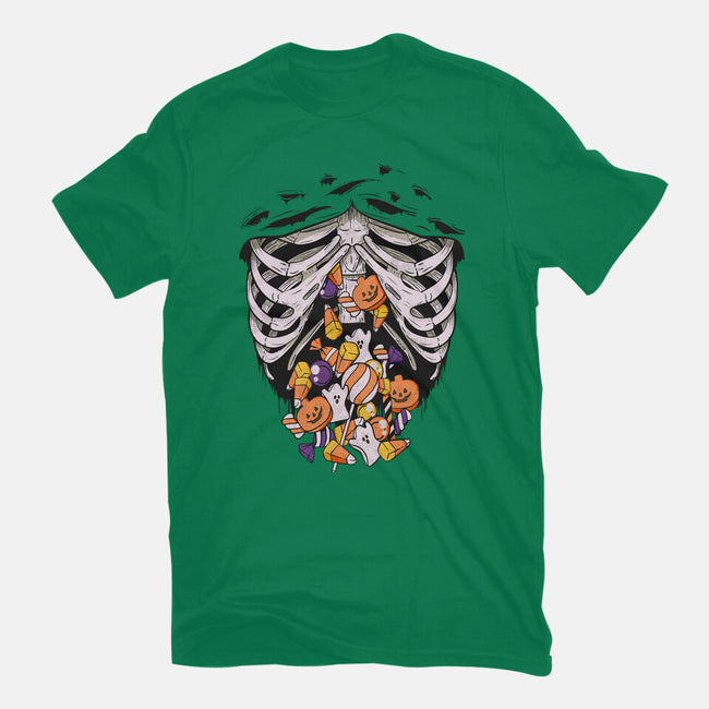 Candy Skeleton-Womens-Fitted-Tee-LM2KONE