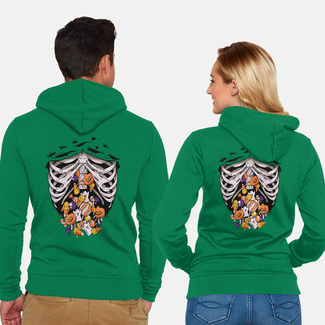 Candy Skeleton-Unisex-Zip-Up-Sweatshirt-LM2KONE