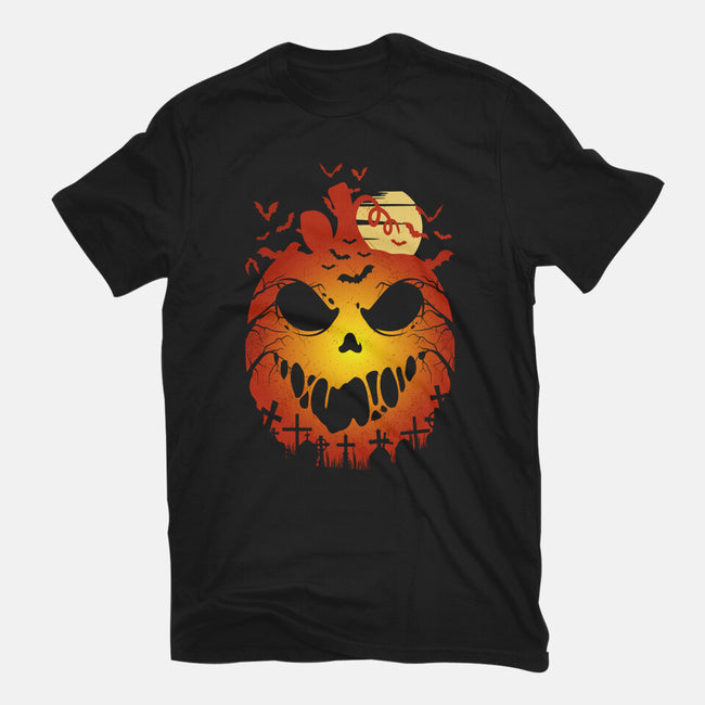 Halloween Scary Pumpkin-Womens-Fitted-Tee-LM2KONE