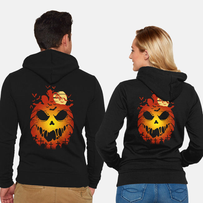 Halloween Scary Pumpkin-Unisex-Zip-Up-Sweatshirt-LM2KONE