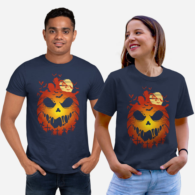 Halloween Scary Pumpkin-Unisex-Basic-Tee-LM2KONE