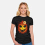 Halloween Scary Pumpkin-Womens-Fitted-Tee-LM2KONE