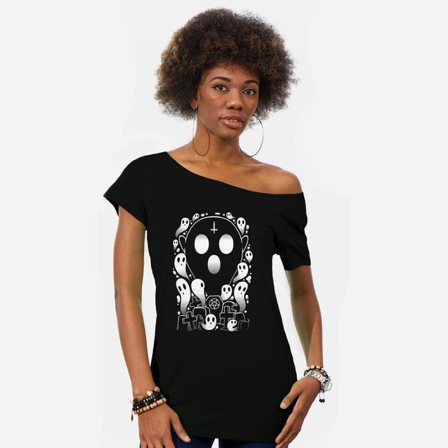 King Of Ghosts-Womens-Off Shoulder-Tee-LM2KONE