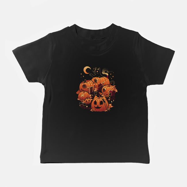 Pumpkin House Halloween-Baby-Basic-Tee-tobefonseca