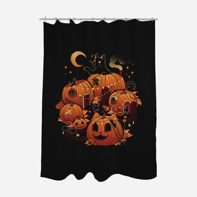 Pumpkin House Halloween-None-Polyester-Shower Curtain-tobefonseca