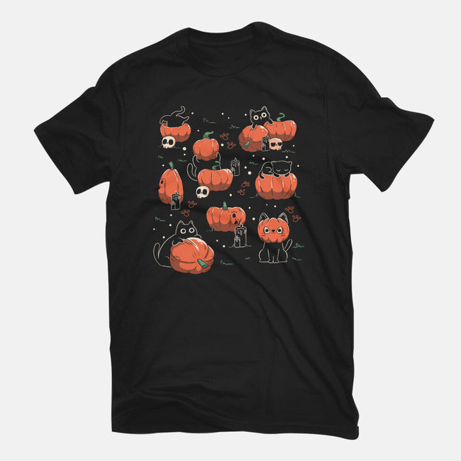 Pumpkin Halloween Cats-Womens-Fitted-Tee-tobefonseca