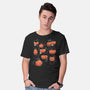 Pumpkin Halloween Cats-Mens-Basic-Tee-tobefonseca