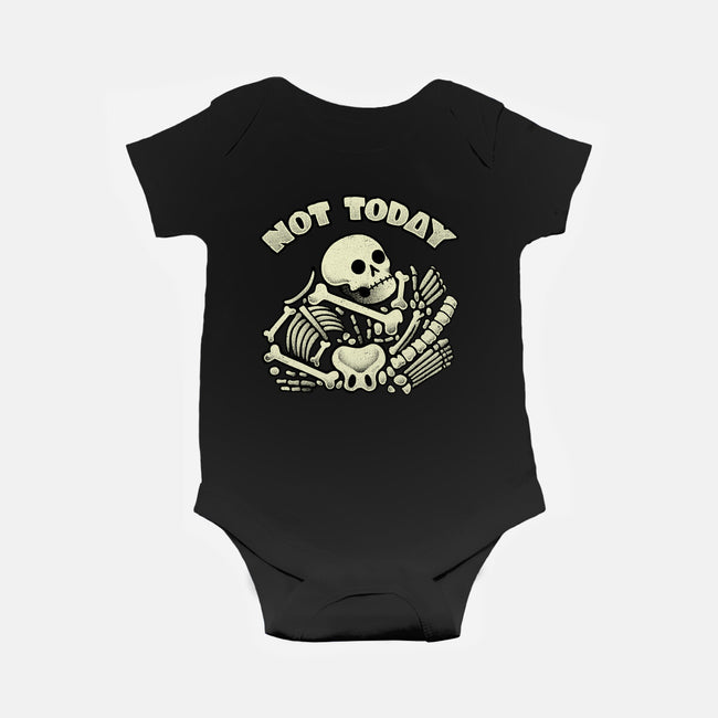 Not Today Skeleton-Baby-Basic-Onesie-tobefonseca