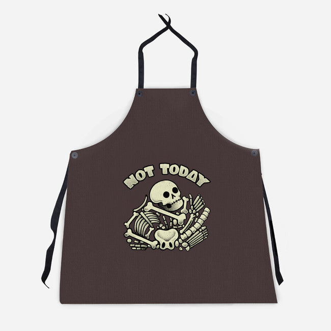 Not Today Skeleton-Unisex-Kitchen-Apron-tobefonseca