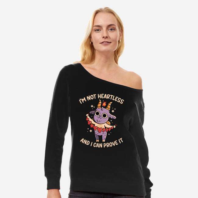 I'm Not Heartless-Womens-Off Shoulder-Sweatshirt-tobefonseca