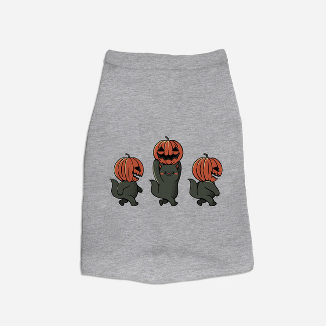 Halloween Pumpkin Kittens-Dog-Basic-Pet Tank-tobefonseca