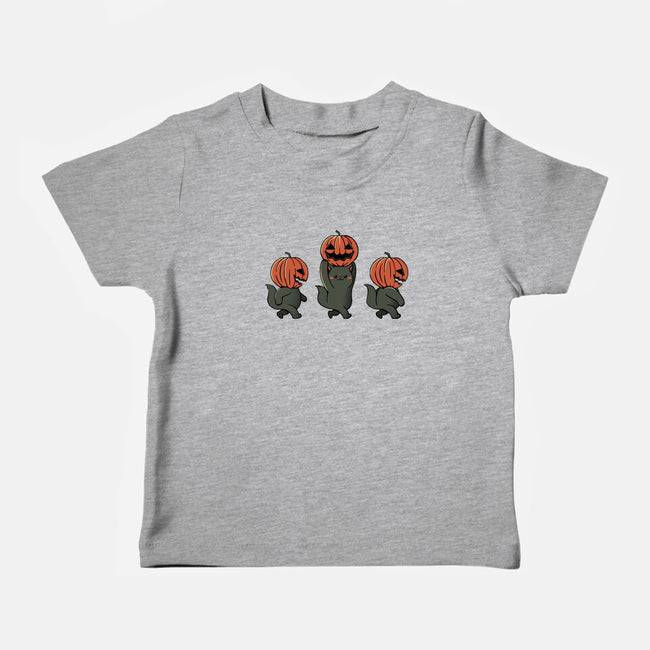 Halloween Pumpkin Kittens-Baby-Basic-Tee-tobefonseca