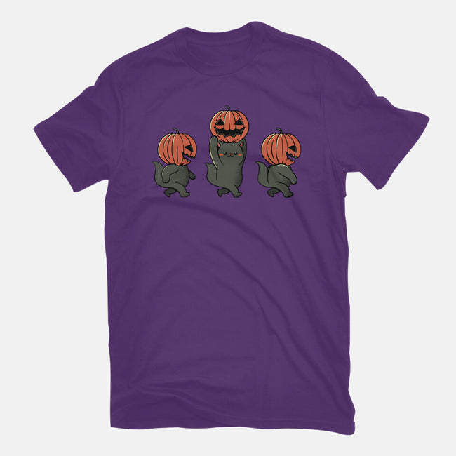 Halloween Pumpkin Kittens-Youth-Basic-Tee-tobefonseca